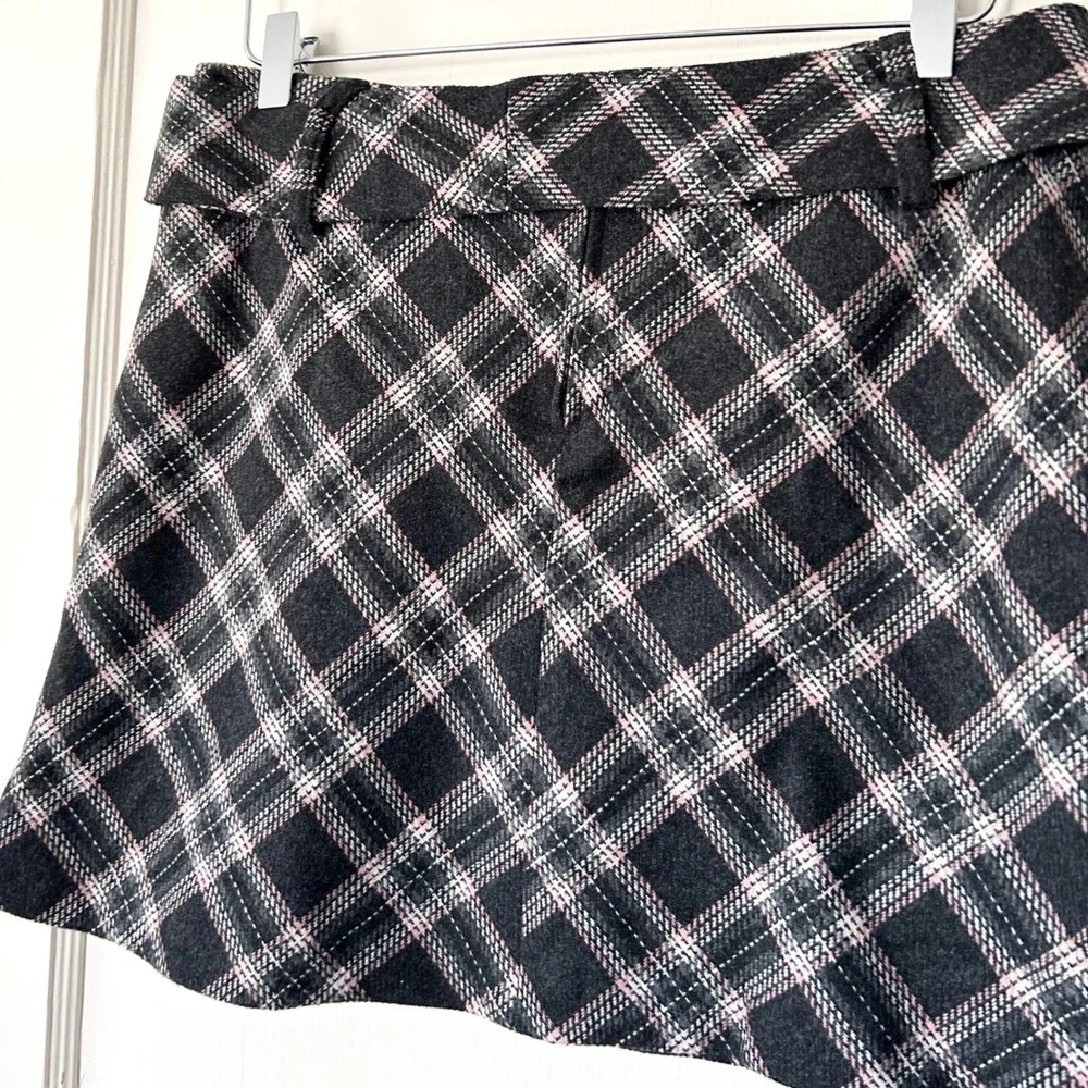 Vtg Y2K Exact Change Wool Belted Mini‎ Skirt Plaid 11 Grunge Bratz Preppy Twee